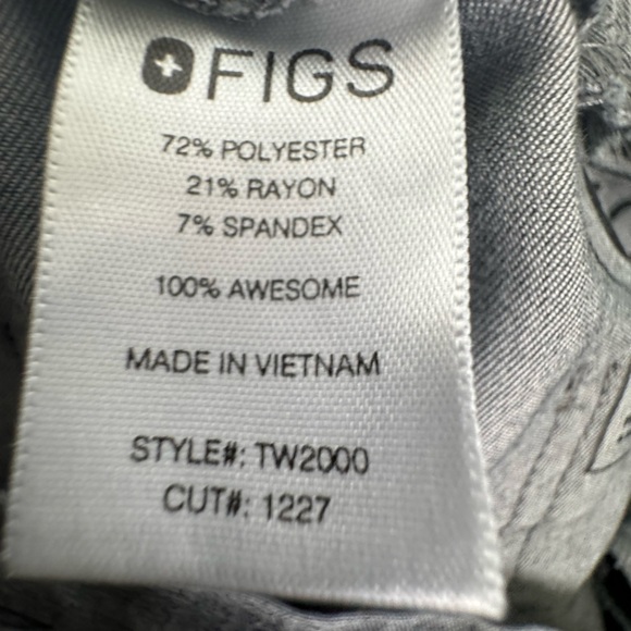 Figs Yola Women's Gray High Waisted Scrub Work Pants in Graphite Size Small - Picture 6 of 8